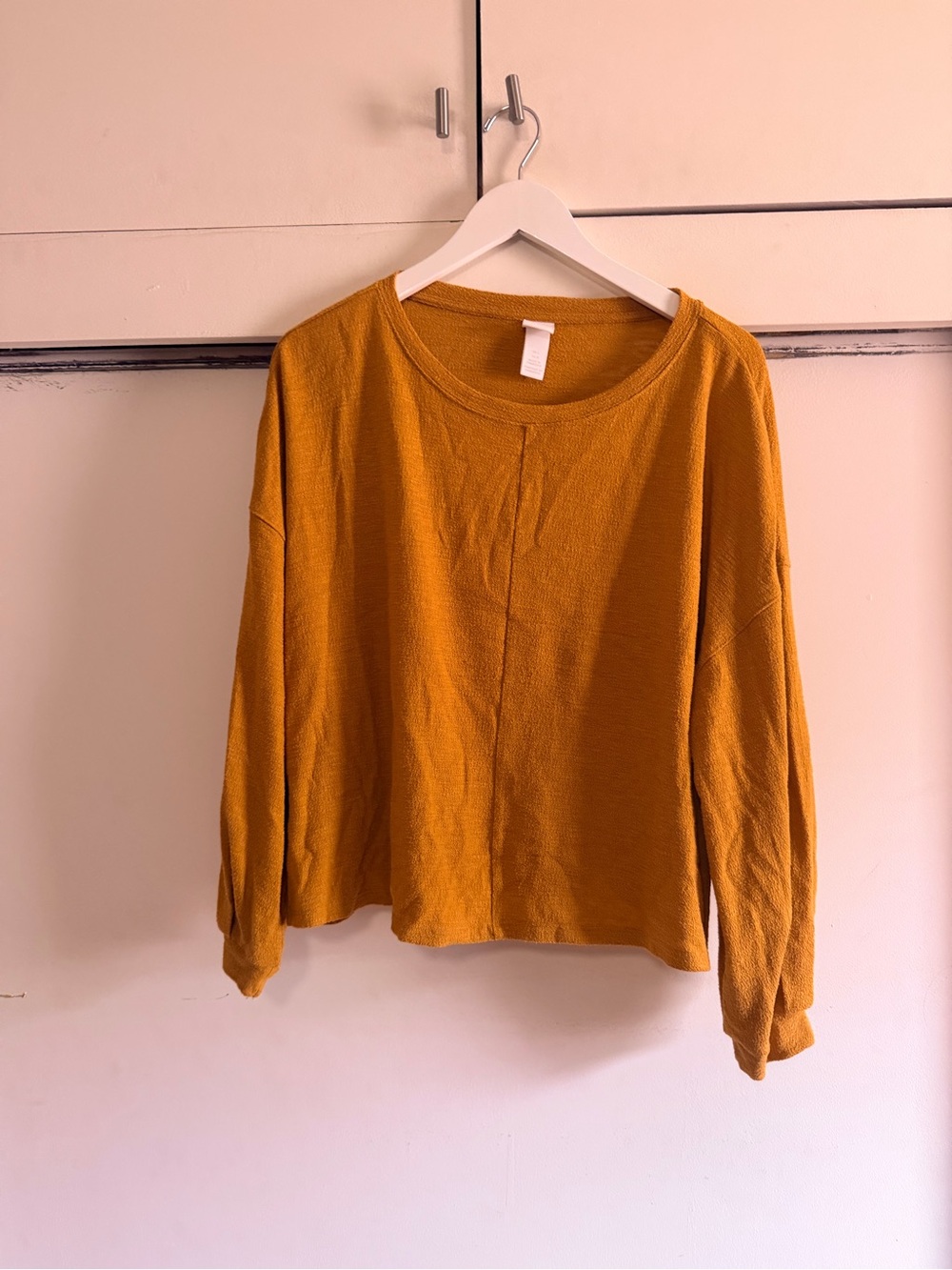 H & M Mustard Long-Sleeve Knit Sweater Size L